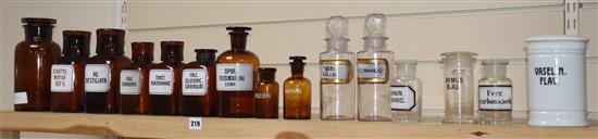 A collection of glass medicine bottles